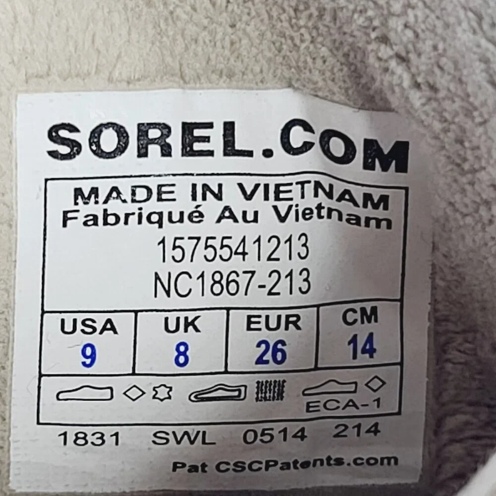 Sorel Girl's Tan Pink Newbie Short Leather Ankle Winter Snow Boots‎ Size 9